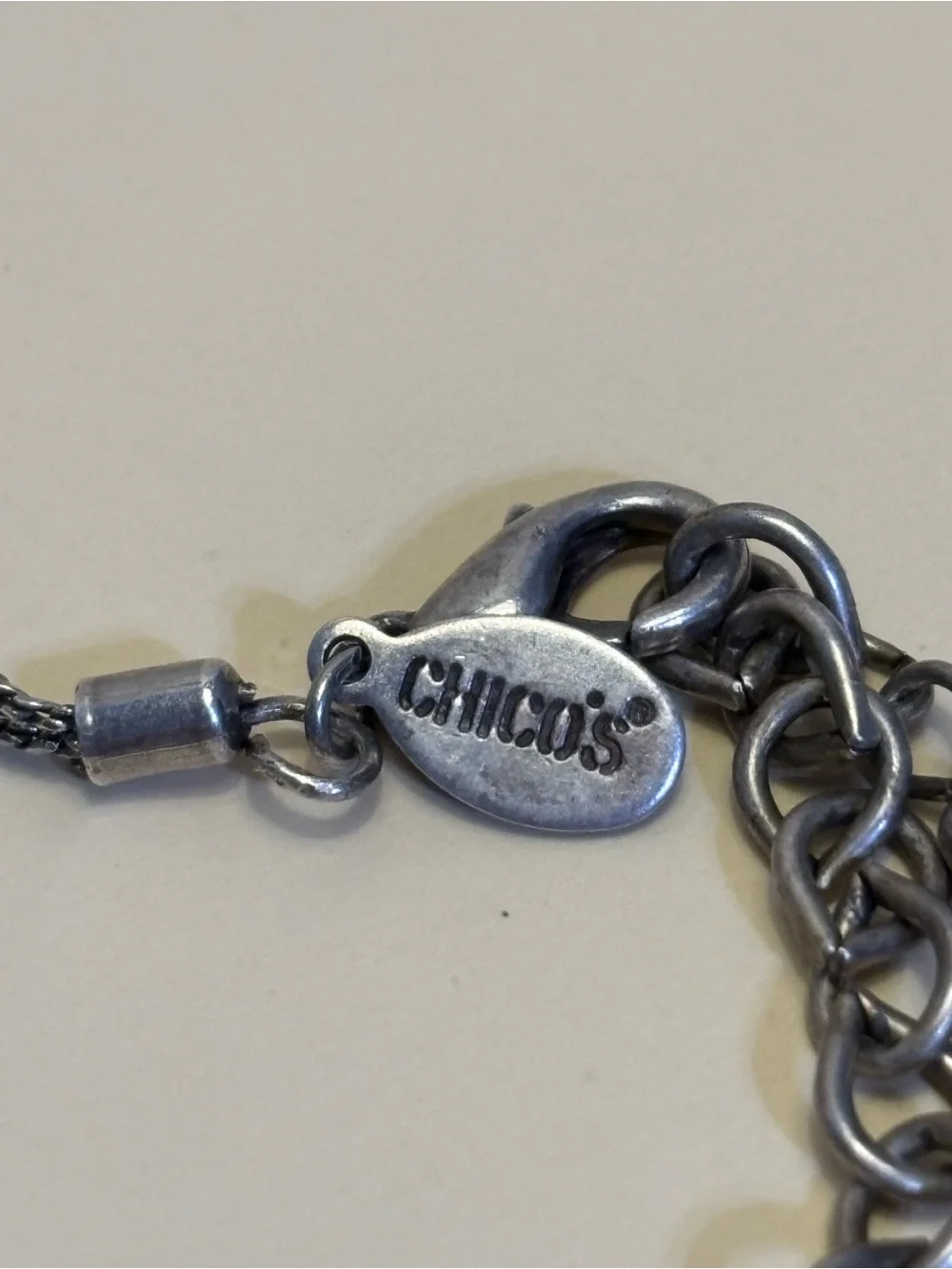 Chico’s Multi-Strand Blue Crystal Station Necklace 18”+3”